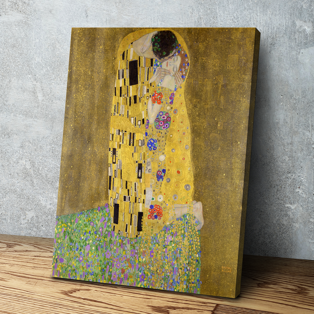 Klimt the Kiss Print | Gustav Klimt the Kiss Poster Canvas Wall Art Reproduction