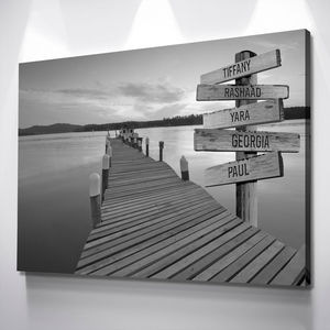 Personalized Gifts for Dad | Father's Day Canvas | Dad Canvas | Lake Dock Personalized Canvas Wall Art Wall Art with Names