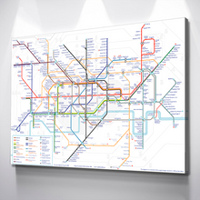 Load image into Gallery viewer, London Underground Poster Tube Map - Canvas Wall Art Framed Print - Various Sizes