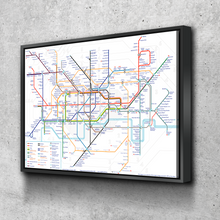 Load image into Gallery viewer, London Underground Poster Tube Map - Canvas Wall Art Framed Print - Various Sizes