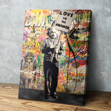 Load image into Gallery viewer, Banksy Prints | Banksy Canvas Art | Banksy Prints for Sale | Graffiti Canvas Art | Love is the Answer Einstein Reproduction