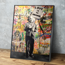 Load image into Gallery viewer, Banksy Prints | Banksy Canvas Art | Banksy Prints for Sale | Graffiti Canvas Art | Love is the Answer Einstein Reproduction