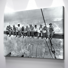 Load image into Gallery viewer, Lunch Atop a Skyscraper | Lunch on a Skyscraper- Canvas Wall Art Framed Print Poster
