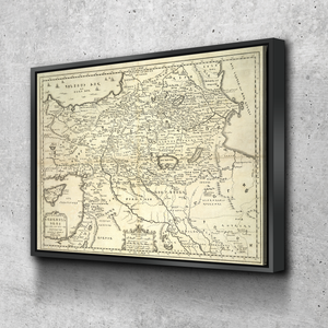 Map of Great Armenia; Antique Map; Historic Cartography; 1751 Canvas Wall Art Framed Print - Various Sizes