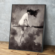 Load image into Gallery viewer, Witch On Broom Departure For The Sabbath Albert Joseph Penot Print Poster Canvas Wall Art