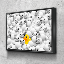 Load image into Gallery viewer, Yellow Rubber Duck Bathroom Grey Bathroom Wall Art | Bathroom Wall Decor | Bathroom Canvas Art Prints | Canvas Wall Art