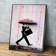 Load image into Gallery viewer, Banksy Prints | Banksy Canvas Art | Banksy Prints for Sale | Portriat Banksy Colored Rain Reproduction