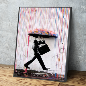 Banksy Prints | Banksy Canvas Art | Banksy Prints for Sale | Portriat Banksy Colored Rain Reproduction