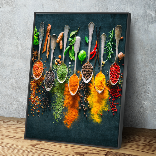 Kitchen Wall Art | Kitchen Canvas Wall Art | Kitchen Prints | Kitchen Artwork | Portrait Herbs Spices