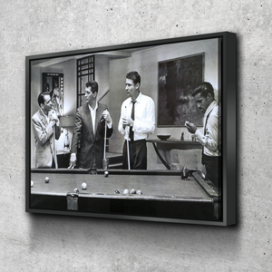 Sinatra Poster | Rat Pack Poster |  Rat Pack Playing Pool Canvas Wall Art