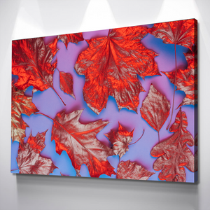 Living Room Wall Art | Living Room Wall Decor | Bedroom Wall Art | Bedroom Wall Decor | Red Leaves Abstract Canvas Wall Art