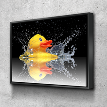 Load image into Gallery viewer, Rubber Duck Bathroom Black Bathroom Wall Art | Bathroom Wall Decor | Bathroom Canvas Art Prints | Canvas Wall Art