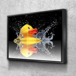 Rubber Duck Bathroom Black Bathroom Wall Art | Bathroom Wall Decor | Bathroom Canvas Art Prints | Canvas Wall Art