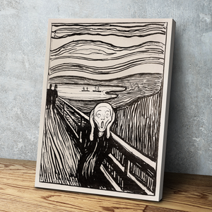 The Scream Painting | The Scream Art Black and White | Canvas Wall Artwork