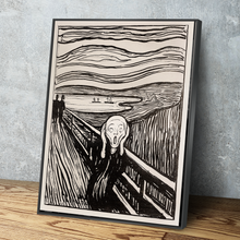 Load image into Gallery viewer, The Scream Painting | The Scream Art Black and White | Canvas Wall Artwork