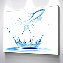 Load image into Gallery viewer, Water Fish Crown Landscape Bathroom Wall Art | Bathroom Wall Decor | Bathroom Canvas Art Prints | Canvas Wall Art