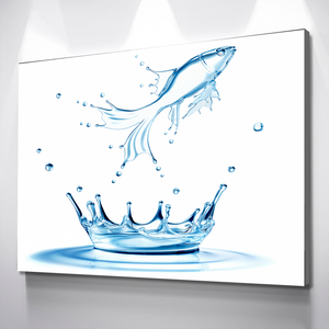 Water Fish Crown Landscape Bathroom Wall Art | Bathroom Wall Decor | Bathroom Canvas Art Prints | Canvas Wall Art