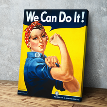 Load image into Gallery viewer, Rosie the Riveter Feminist - Motivational - Feminism - Female empowerment. We Can Do It Art Print Portrait Vintage Poster Canvas Wall Art Décor Gift