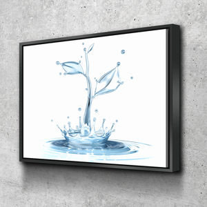 White Leaf Splash Bathroom Wall Art | Bathroom Wall Decor | Bathroom Canvas Art Prints | Canvas Wall Art